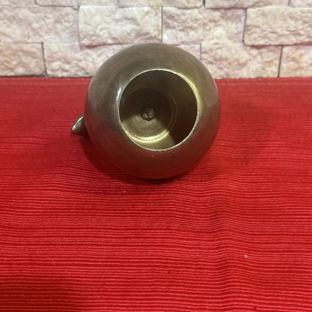 Vintage Brass Bell Apple with Stem & Leaf Shape 3